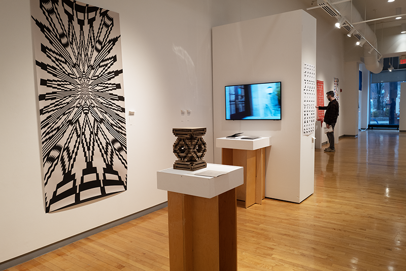 photo of gallery installation from the RISD Graduate Biennial exhibition in 2025