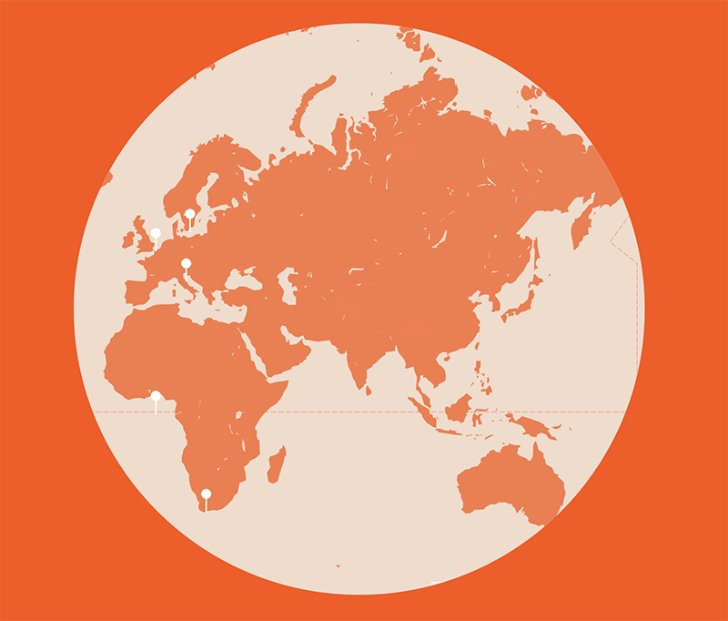 map of Africa, Europe and Asia for possible opportunities to travel abroad as a RISD student